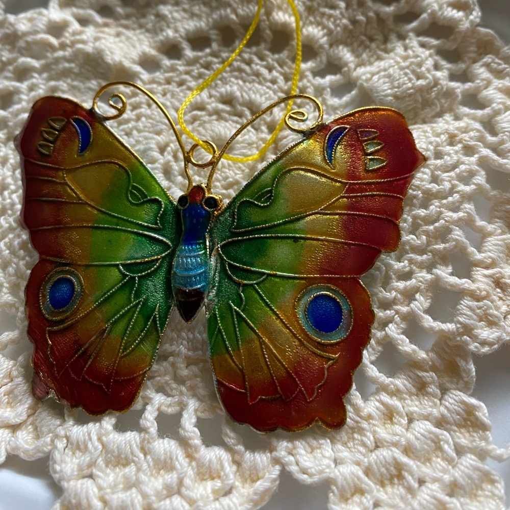 Butterfly Ornament Vivid Colored Metal 3.5” x 2.5”